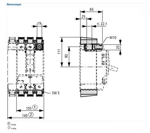Boksterminal NZM2-160-XKC til NZM2 op til 160A (262240)