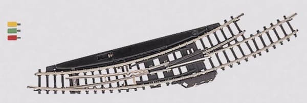 8568 Z Märklin miniklubskinner Buet sporskifte, Elektromekanisk, Venstre 30° 195 mm 1 stk. Sort, Gul