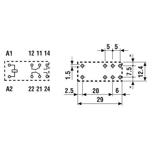 Finder SERIE 50 9.012.1000-1 50.12.9.012.1000 PCB relæ 12 V/DC 8A 2 skiftekontakter 1 stk.