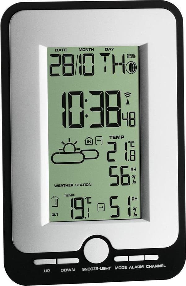TFA-Dostmann Multy - Sort - Sølv - Indvendigt hygrometer - Indvendigt termometer - Udvendigt hygrometer - Udvendigt termometer - Hygrometer - Termomet