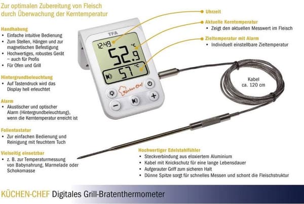 TFA-Dostmann KÜCHEN-CHEF digitalt madtermometer -20 - 300 °C (14.1510.02)