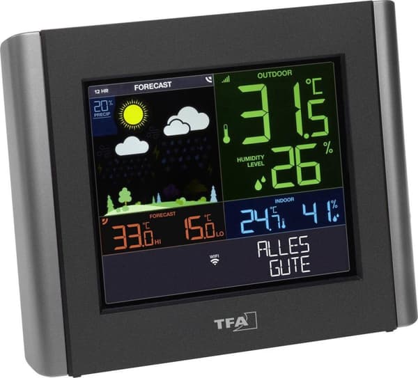 TFA Dostmann TFA radioväderstation SE METEO 35.8000.01 WLAN väderstationsprognos för 12 till 24 timmar (35.8000.01)