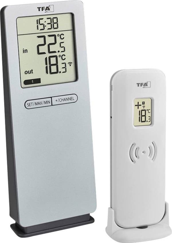 TFA 30.3071.54 sølv LOGO 2.0 trådløst termometer (30.3071.54)