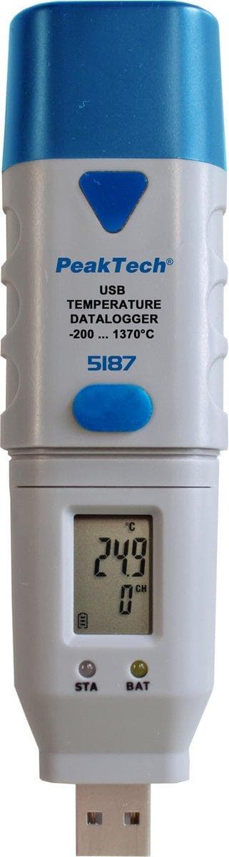 5187 - Datalogger typ K temperatur -200...+1300°C (P 5187)