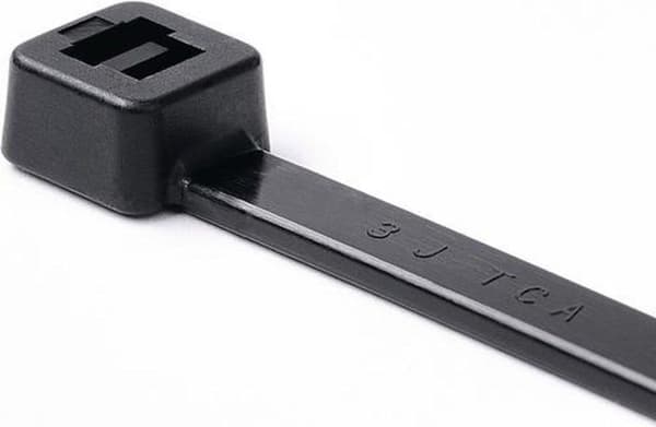 Hellerman Tyton GL200. Materiaali: Polyamidi, Tuotteen väri: Musta, Maksimi niputuksen halkaisija: 5 cm. Pituus (mm): 8" Leveys: 4,7mm Paksuus: 1,3mm