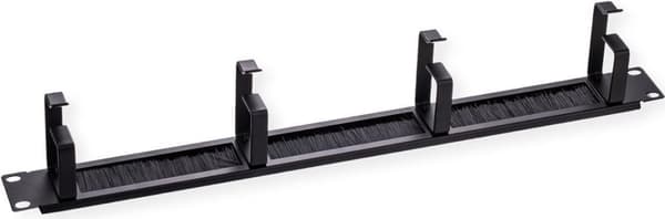 ROLINE19\" frontpanel, 4 øjer type G, kabelbøsning (børste), RAL 9005 dyb sort (26.30.0018)