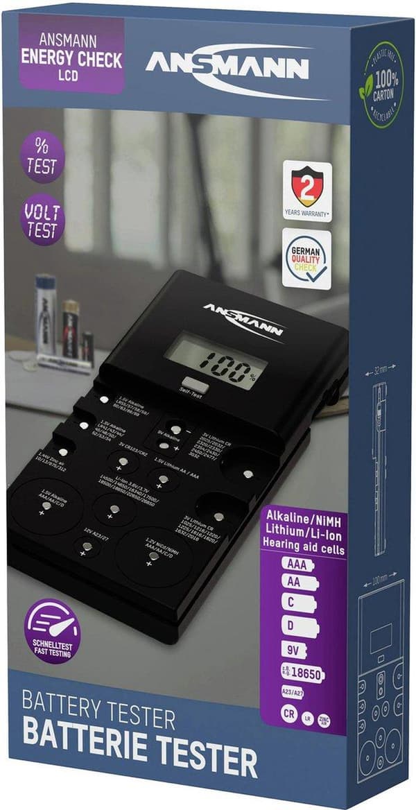 Ansmann Battery Tester Energy Check LCD 1900-0100 (1900-0100)