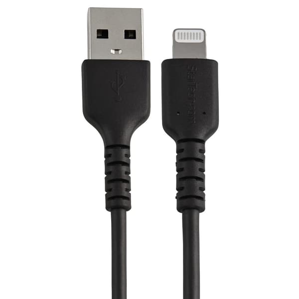 StarTech.com Premium USB-A - Lightning -kaapeli 30 cm musta - USB Type A - Lightning Charge & Sync -latauskaapeli - Vahvistettu aramidikuiduilla - App