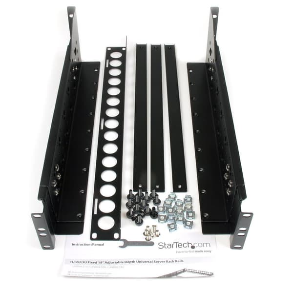 StarTech.com 3U fasta 19" Universal Server Rack Rails med justerbart djup