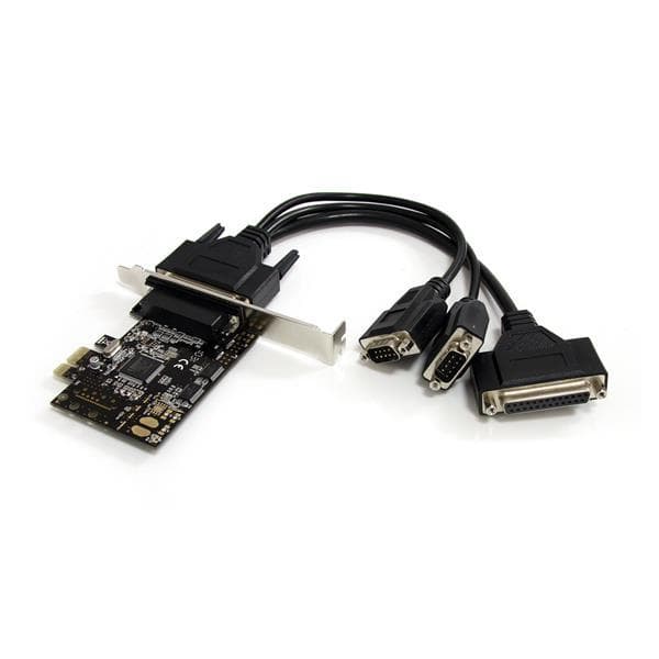 StarTech.com 2S1P PCI Express seriellt parallellt kombinationskort med breakout-kabel Svart, Silver