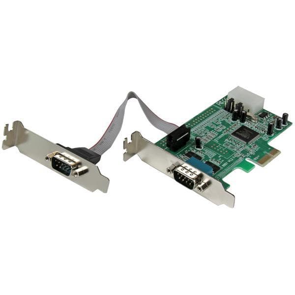 StarTech.com 2 port lavprofils native RS232 PCI Express seriel kort med 16550 UART Grøn