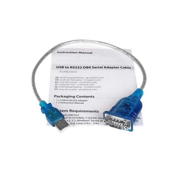 StarTech.com 1-ports USB til RS232 DB9 seriel adapterkabel - M/M