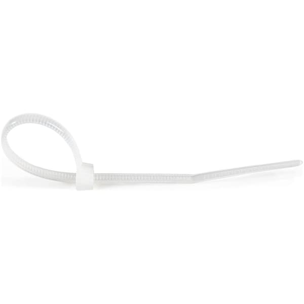 StarTech.com 10 cm hvide kabelbindere 2 mm brede, 22 mm bundtdiameter, 8 kg trækstyrke Selvlåsende nylon kabelbindere med buet spids, 94V-2/UL-listet,