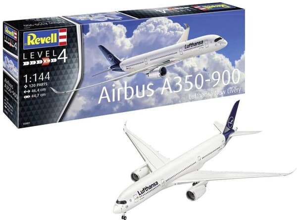 Revell 03881 Airbus A350-900 Lufthansa New Livery Flight Model Kit 1:144 (03881)
