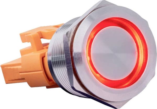 Joy-it-brytare 240 V 15 A spärrröd (Ø x L) 24,8 mm x 34,50 mm IP67, IK10 1 st (Button22C-02)