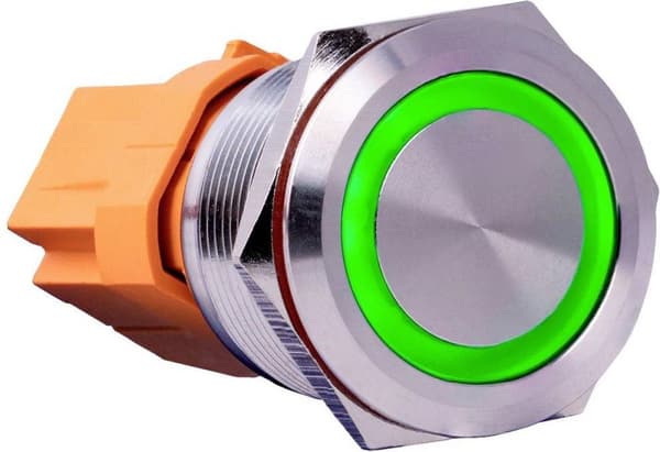 Joy-it Button22C-01 switch 250 V grøn (Ø x L) 24,80 mm x 34,50 mm IP67, IK10 1 stk (Button22C-01)