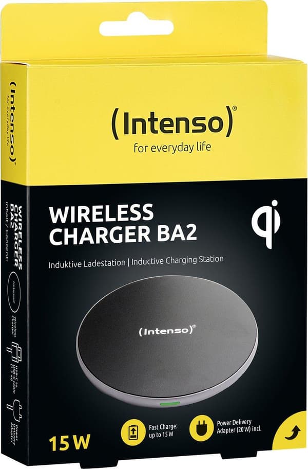Intenso trådlös laddare BA2 svart (7410520)