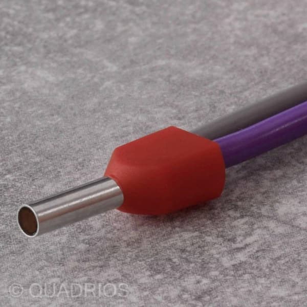 Quadrios 22C440 kaksoisholkit 10 mm² osittain eristetty punainen 1 sarja (22C440)