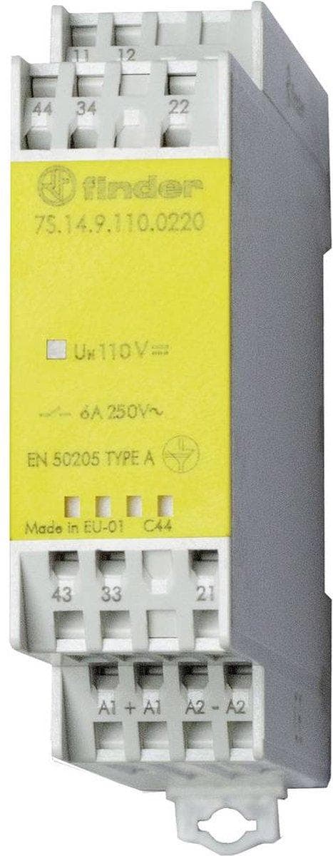 Finder 7S.14.8.230.4310 Relæ Nominel spænding: 230 V/AC Skiftestrøm (maks.): 3 A 1 stk (7S.14.8.230.4310)