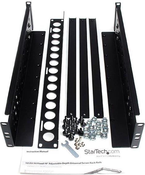 Startch.com 2u Justerbar 48,30 cm (19 ") Server Rack Rails - Universal Rack Rail - Rack Rail - Black - 2u - 48,3 cm (19") - For P/N: RK2433BKM, RK2537