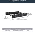 Miniatyrbillede 6 af 10: Startch.com 2u Justerbar 48,30 cm (19 ") Server Rack Rails - Universal Rack Rail - Rack Rail - Black - 2u - 48,3 cm (19") - For P/N: RK2433BKM, RK2537