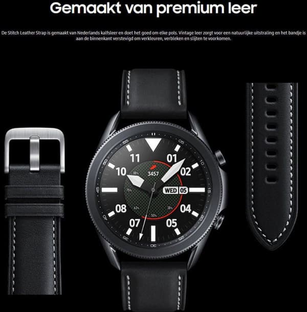 Samsung Stitch Leather Band ET-SLR84 - klockarmband för smartwatch - brun - för Galaxy Watch (46 mm), Watch 3 (45 mm)