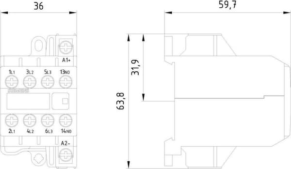 Siemens 3TG1010-0AM2 strømrelæ 1 stk (3TG10100AM2)