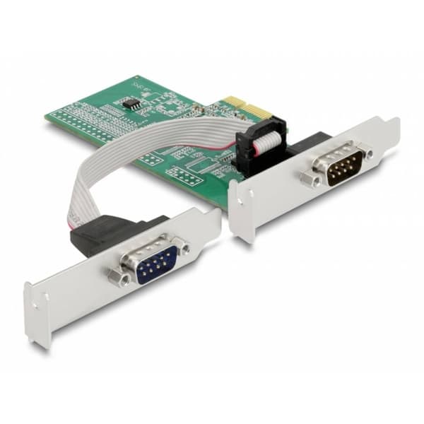 Delock 89555 2 Port Seriell-instickskort PCIe, RS232 PCIe x1