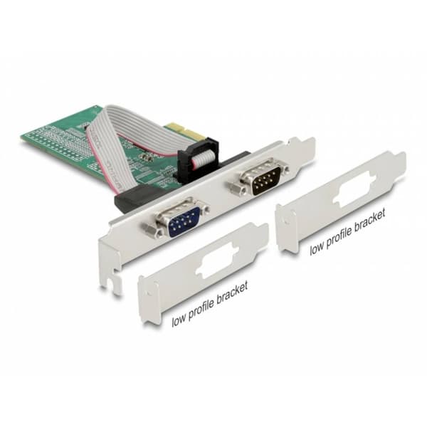 Delock 89555 2 Port Seriell-instickskort PCIe, RS232 PCIe x1