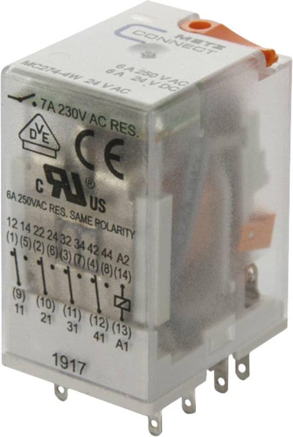 BTR NETCOM industrielt relæ 4W,24VAC,7A 110017-10.14.07 (110017101407)