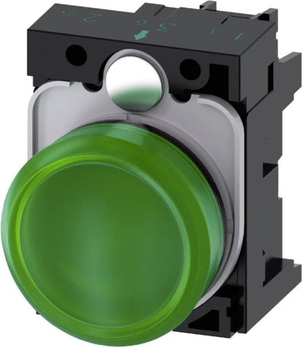 Siemens 3SU1102-6AA40-1AA0 Verlichte ilmaisin Plat Groen 24 V/AC, 24 V/DC 1 kpl