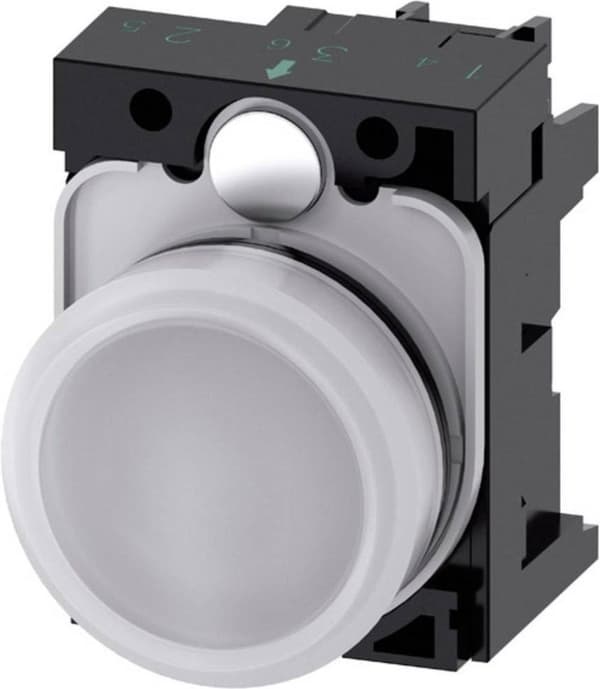 Siemens 3SU1102-6AA60-1AA0 Verlichte detektor Plat Wit 24 V/AC, 24 V/DC 1 stk.