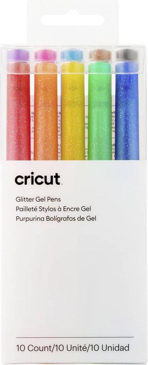 Cricut Glitter Gel Penne | regenboog + rosa, bruin, Zwart | 10 stk
