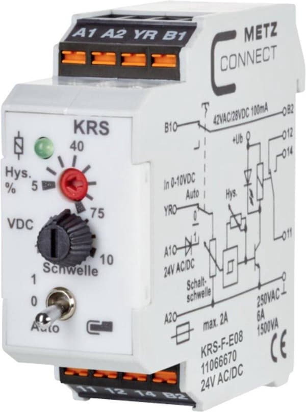 Metz Connect tröskelbrytare 24, 24 V/AC, V/DC (max) 1 växlingskontakt 11066670 1 st (11066670)
