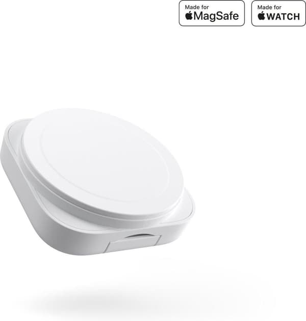 Zens 2in1 MagSafe + iWatch trådløs risoplader 20W Wit | Send til iPhone 14/13/12 (15W) | Apple iWatch Series Ultra/SE/8//7/6/5/4/3/2/1 | AirPods 3 & P