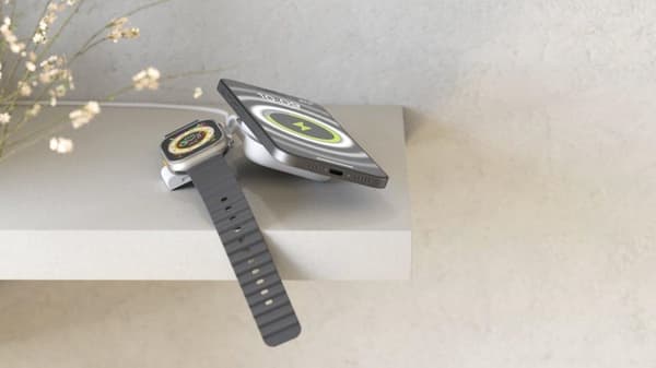 Zens 2in1 MagSafe + iWatch trådløs risoplader 20W Wit | Send til iPhone 14/13/12 (15W) | Apple iWatch Series Ultra/SE/8//7/6/5/4/3/2/1 | AirPods 3 & P