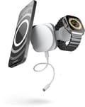 Miniatyrbillede 9 af 10: Zens 2in1 MagSafe + iWatch trådløs risoplader 20W Wit | Send til iPhone 14/13/12 (15W) | Apple iWatch Series Ultra/SE/8//7/6/5/4/3/2/1 | AirPods 3 & P