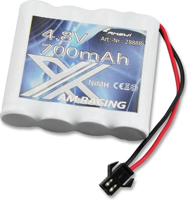 Amewi NiMH batteripakke 4,8 V 700 mAh Antal celler: 4 Stick Micro-car-bus