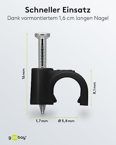Goobay kabelklämma 6 mm, svart (64679)