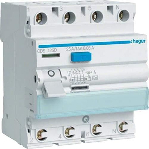 FI-strömbrytare 4-polig 25A/30mA 6kA QC CDS425D (CDS425D)