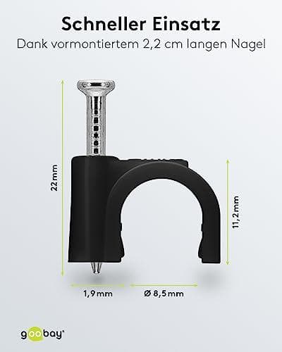 Goobay kabelklämma 9 mm, svart (64682)
