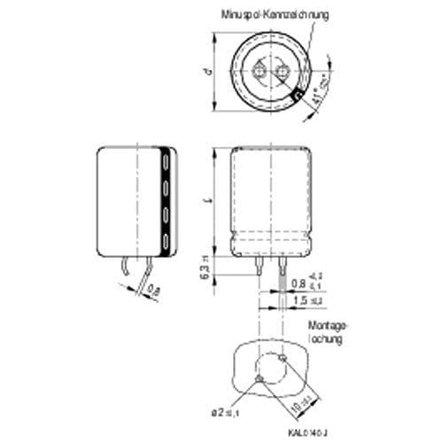 EPCOS EPCO B43504-A910 - Can-Elko, radiell, 100 µF, 400 V, 105°C, 20 % (B43504-A9107-M)