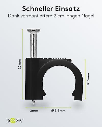 Goobay kabelklemme 10 mm, sort (64683)