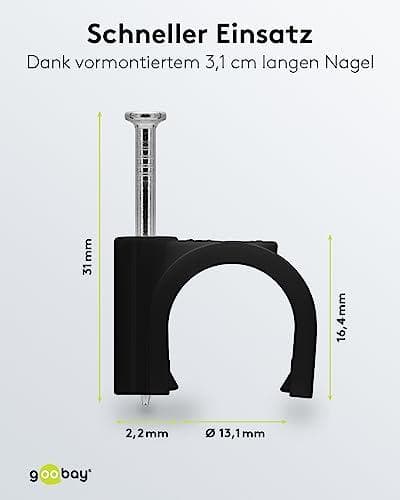 Goobay kabelklämma 14 mm, svart (64685)