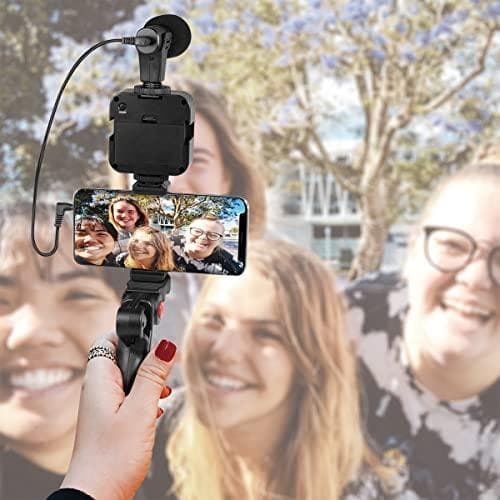 LogiLink Vlogger Kit med LED-ljus, med mikrofon + stativ för smartphones från 11,93 - 17,78 cm (4,7" - 17,80 cm (7")), med - 1 st (AA0157)