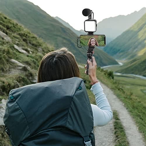 LogiLink Vlogger Kit med LED-ljus, med mikrofon + stativ för smartphones från 11,93 - 17,78 cm (4,7" - 17,80 cm (7")), med - 1 st (AA0157)