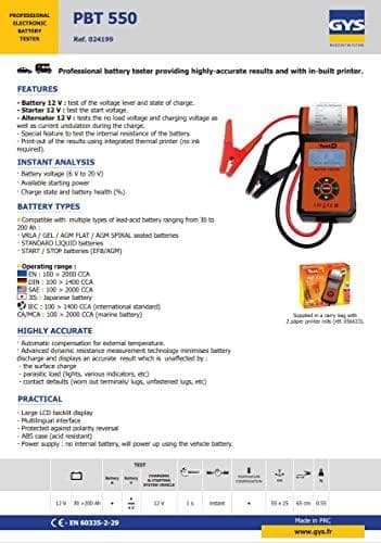 GYS PBT 550 bilbatteritester 12 V (024199)
