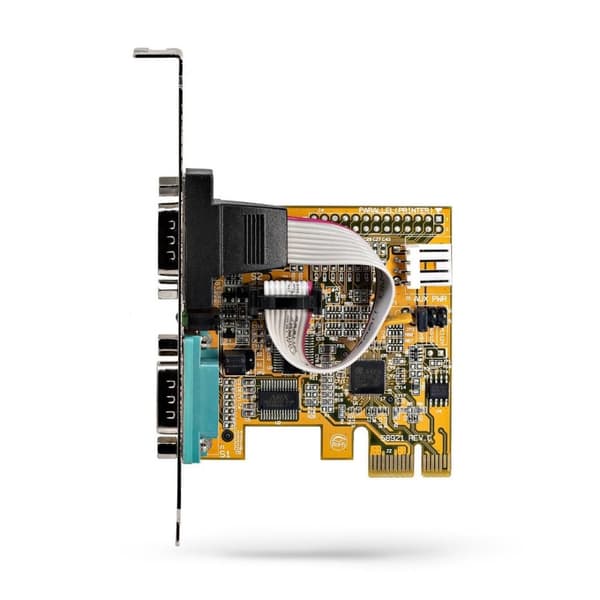 StarTech.com 2-porttinen PCI Express -sarjakortti, kaksiporttinen PCIe–RS232 (DB9) -sarjaliitäntäkortti, 16C1050 UART, vakio- tai matalaprofiiliset ki