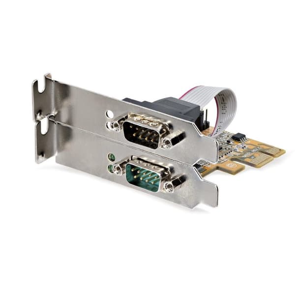 StarTech.com 2-porttinen PCI Express -sarjakortti, kaksiporttinen PCIe–RS232 (DB9) -sarjaliitäntäkortti, 16C1050 UART, vakio- tai matalaprofiiliset ki