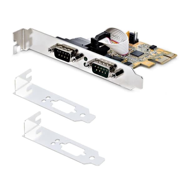 StarTech.com 2-porttinen PCI Express -sarjakortti, kaksiporttinen PCIe–RS232 (DB9) -sarjaliitäntäkortti, 16C1050 UART, vakio- tai matalaprofiiliset ki
